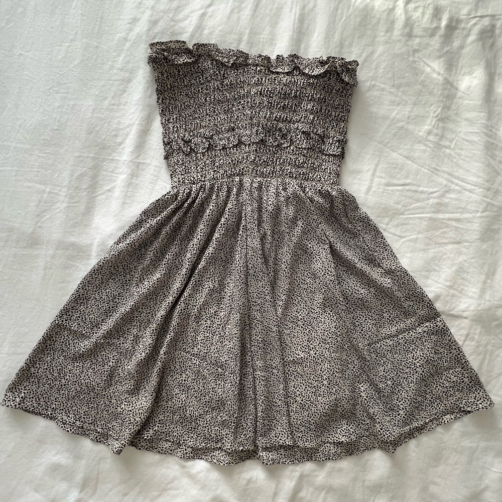 Bandeau leopard print dress